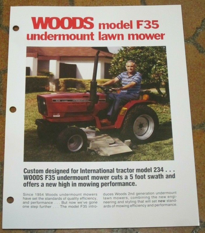 International Woods F35 undermount law mower for 234 sales flyer 2p