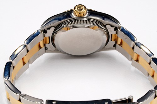 Lady Rolex 2Tone 18K YG/SS Oyster Perpetual Watch Slate Gray Dial 67183 - Picture 8 of 8