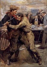 oil painting “assassinate” handpainted in oil item on canvas Home wall Decor 36"