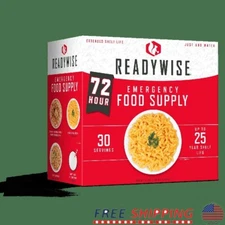Emergency Food Supply 72 Hours 30 Servings Freeze-Dried Meals Survival Kit New