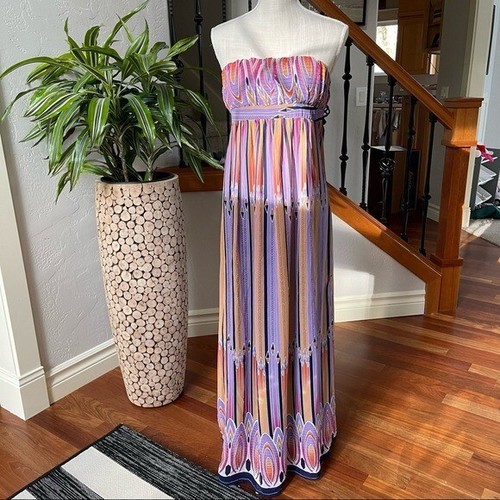 Karlie Dress Womens Size M Boho Strapless Maxi Silhouette Dress