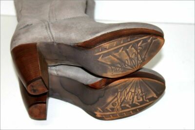 Bottes FELMINI à Talons - Cuir Gris Clair - Taille 37 - Occasion En Très Très Bon état