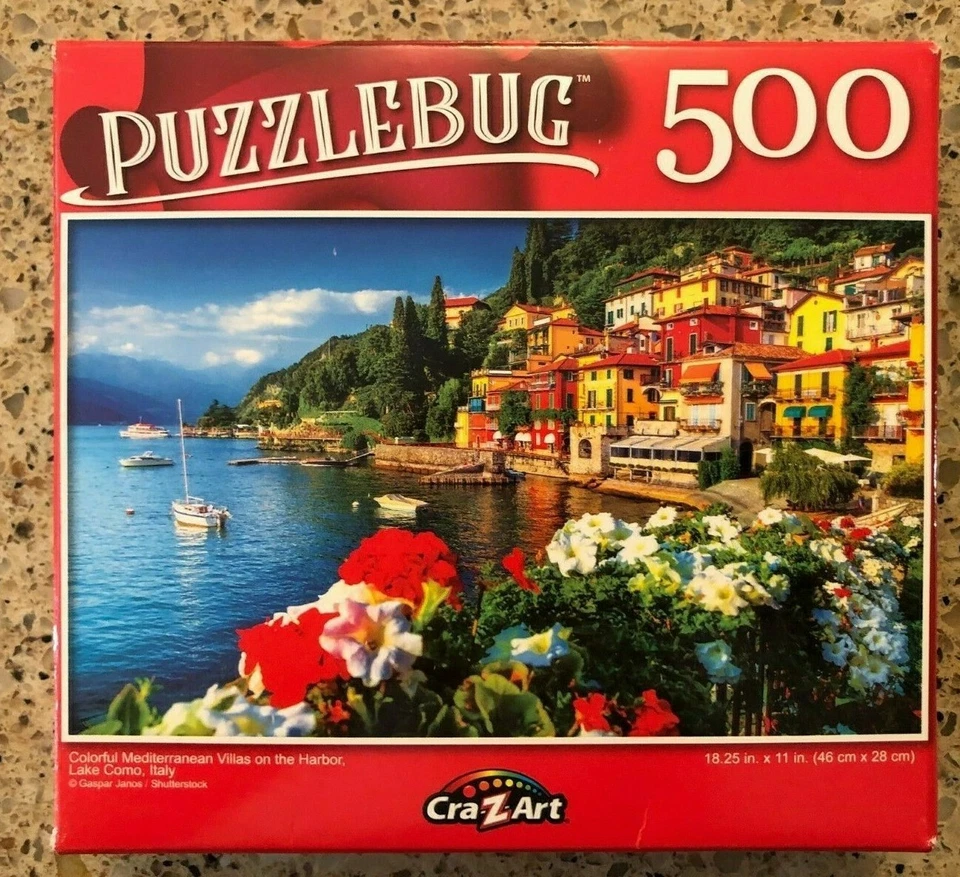 Puzzlebug 500 piece jigsaw puzzle of Mediterranean Villas on the Harbor - Image 3 of 4