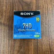 Sony 2HD IBM Formatted (1.44 MB) 3.5'' Diskettes 10 Disk Pack - 6 ONLY