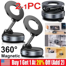 360° Adjustable Magnetic Vacuum Suction Cup Car Phone Holder Mount For MagSafe