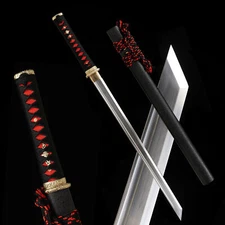 Polished Wakizashi Japanese Samurai Katana Sword Ninja Full Tang T10 Steel Sharp