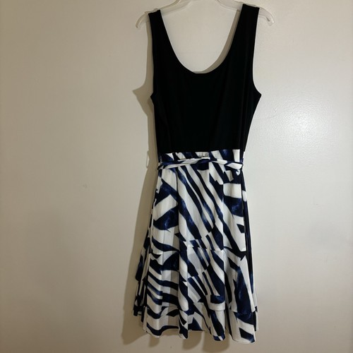 DKNY Dress Women’s Black Tank Asymmetrical Flutter Ruffle Hem NWT Large - Picture 7 of 9