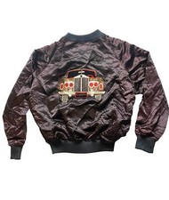 Vintage Rolls Royce Jacket Adult Extra Large Black Snaps Satin Light Up Car Mens