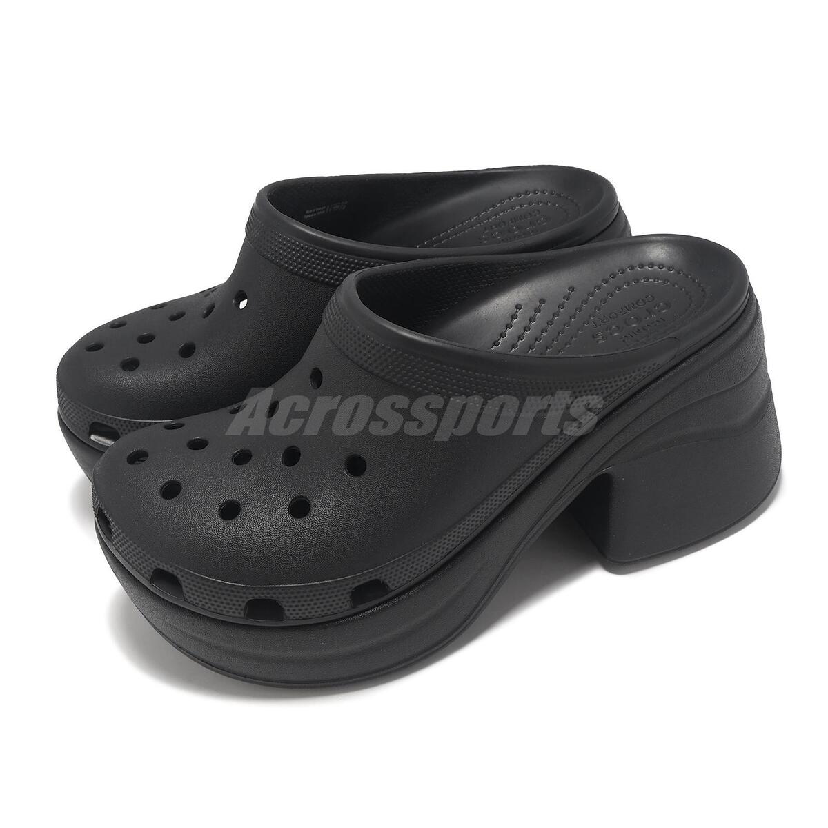 Crocs Siren Clog Black Men Unisex Slip On Casual High Heel Crocs Siren Clog Black Men Unisex Slip On Casual High Heel