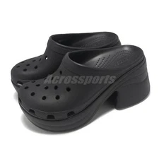 Crocs Siren Clog Black Men Unisex Slip On Casual High Heel Sandal 208547-001