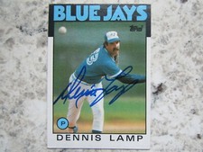 Blue Jays Dennis Lamp Signed Autographed 1986 Topps Nr.Mint
