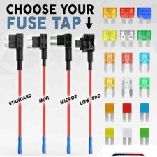 2/3 Car Add-A-Circuit Standard Mini Micro Low-Profile Blade Fuse Tap Adapter