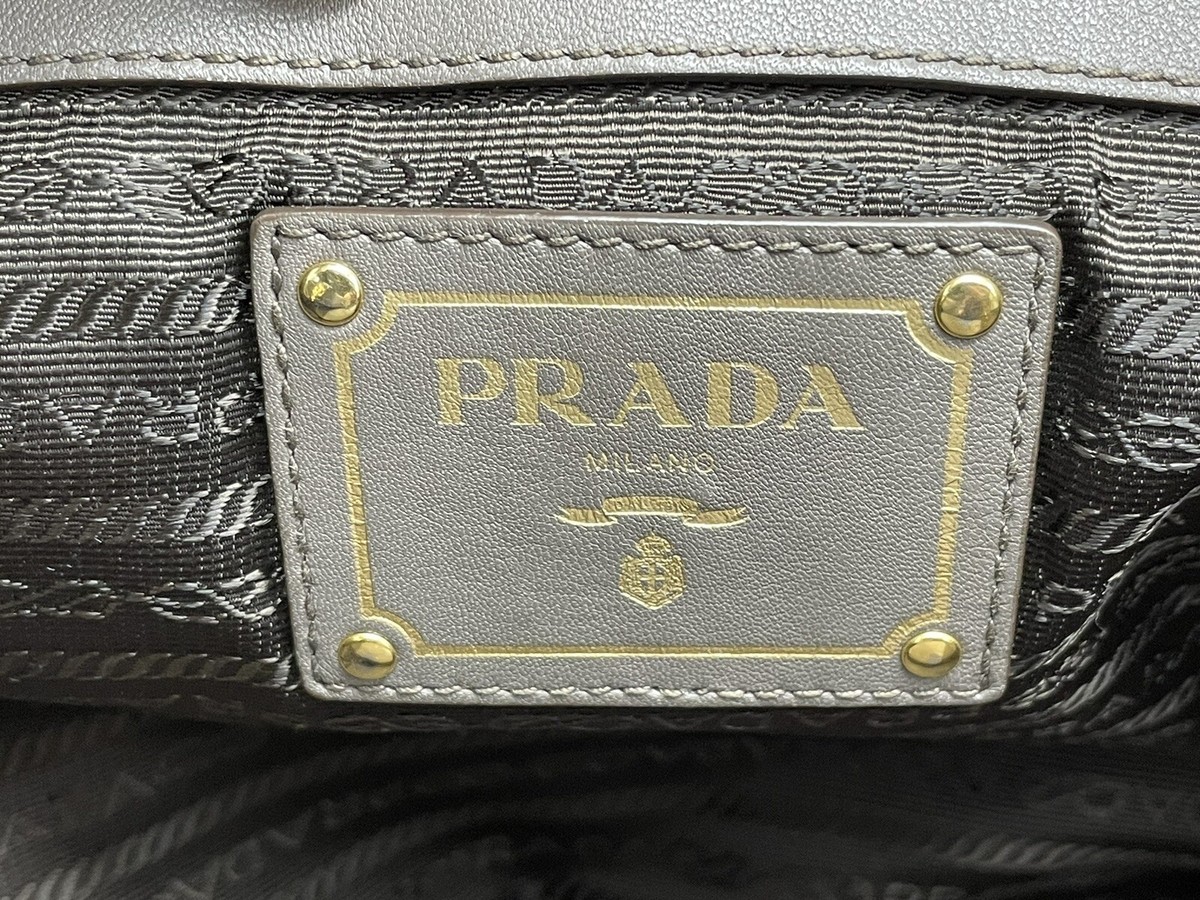 セール★PRADA★1BG463 Prada Cuoio/Mimosa Perforated Saffiano Leather Bowling Bag
