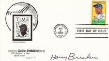 Harry Brecheen Signed 1982 Jackie Robinson FDC Envelope - St. Louis Cardinals