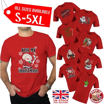 Weihnachten T-Shirt Neuheit lustig Santa Rentier X Mas Tshirt Witz unhöflich Top Tee