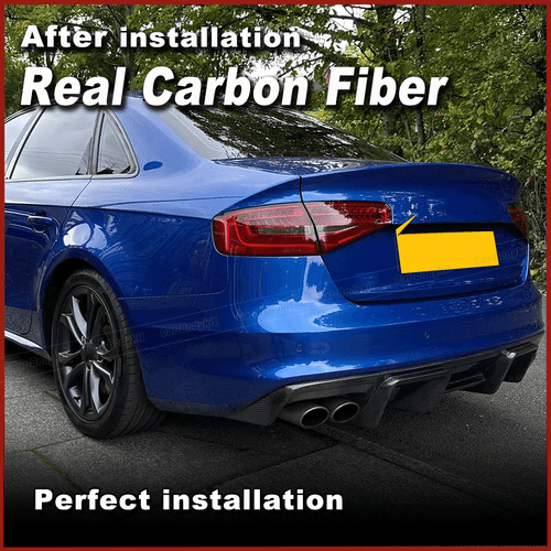 Difusor trasero de carbono difusor faldón trasero alerón labio se adapta a Audi S4 2013-16 - Imagen 2 de 10