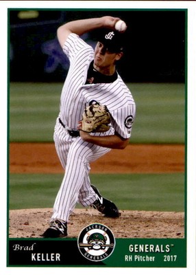 2017 Jackson Generals Grandstand #15 Brad Keller Flowery Branch Georgia GA Card