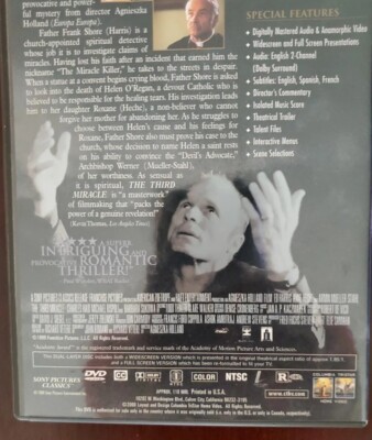 The Third Miracle (DVD 2000 Widescreen) Ed Harris Anne Heche Sofia