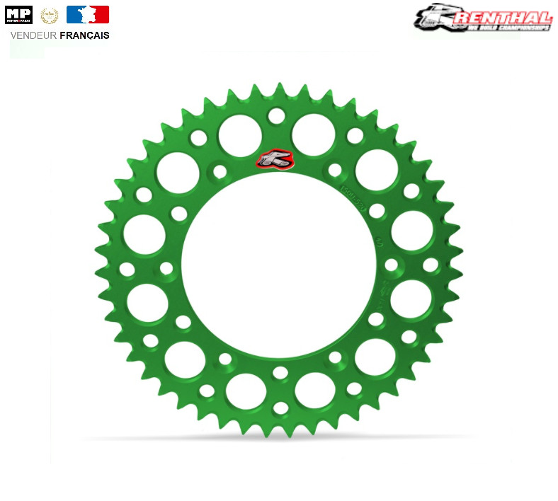 Couronne Renthal verte 50 dents pour entraînement motocross Kawasaki KX 85
