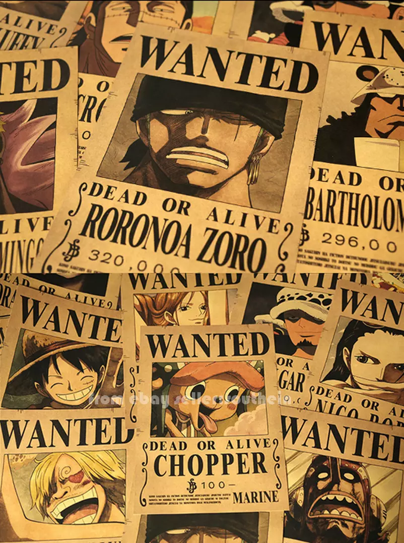 one piece wanted poster stickers Sticker for Sale by Hoolliday