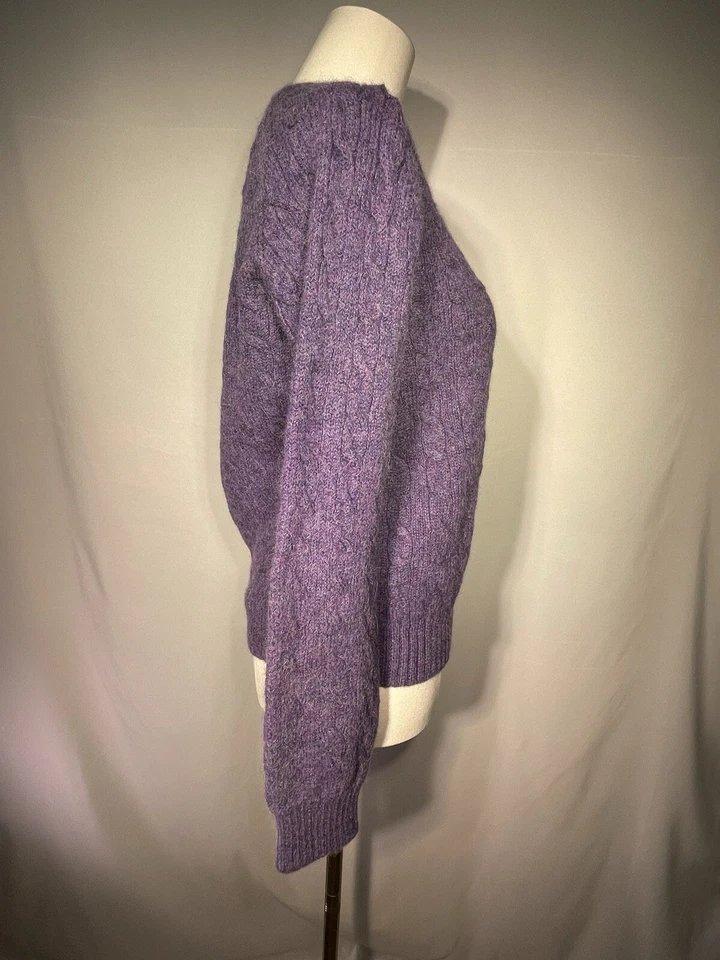 Suéter Polo By Ralph Lauren Alpaca Púrpura Mediano Para Mujer Tejido con Cable Cottagecore Foto 4 de 4