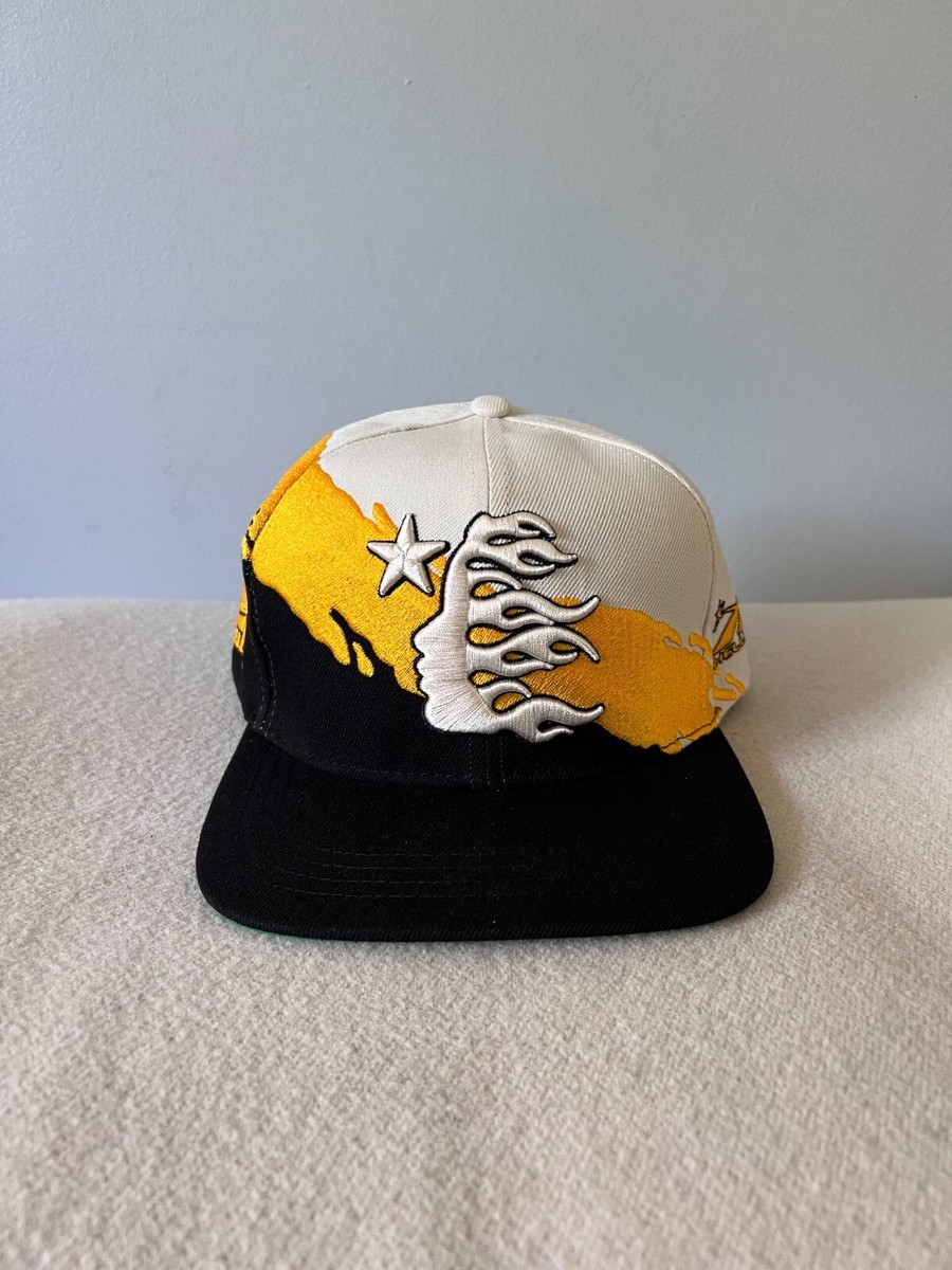 Hellstar Paintbrush Snapback Hat - Black Yellow White - NEW