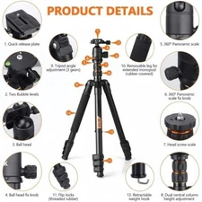 81 Inch Tripod With Monopod Suitable For Smartphone And DSLR Camera 360° shoot