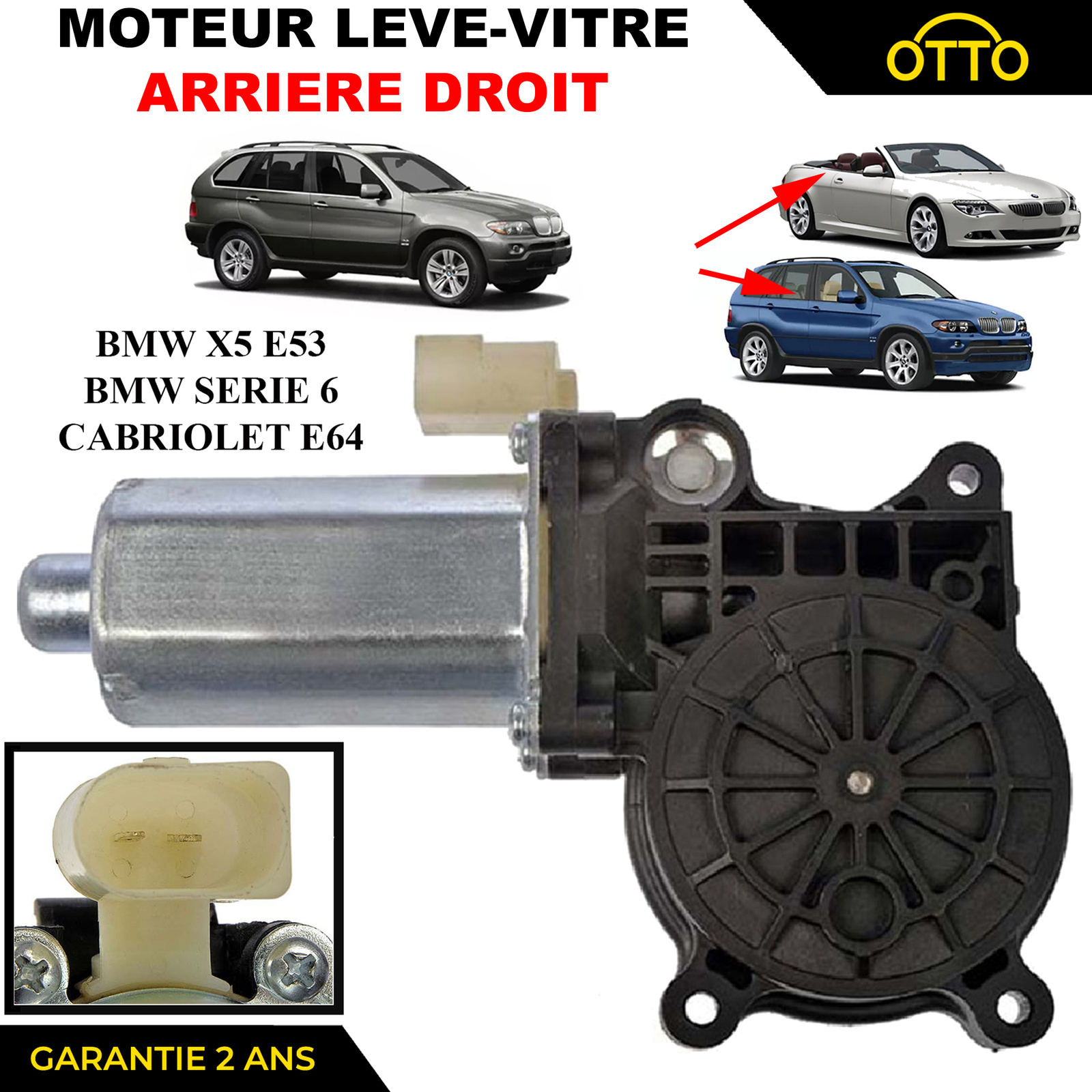 Moteur lève-vitre arrière droit 67628362064 à levage fluide pour BMW E53 X5 et E64