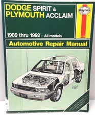 Dodge Spirit & Plymouth Aclaim 1989-92 All Models Haynes Auto Repair Manual 1779