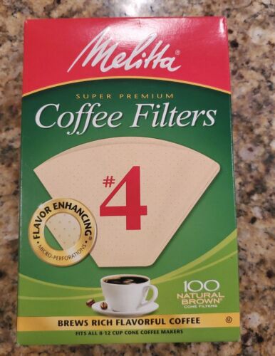 Melitta Cone Coffee Filter - Natural Brown #4 (100 Pieces) (624602) - Afbeelding 1 van 3