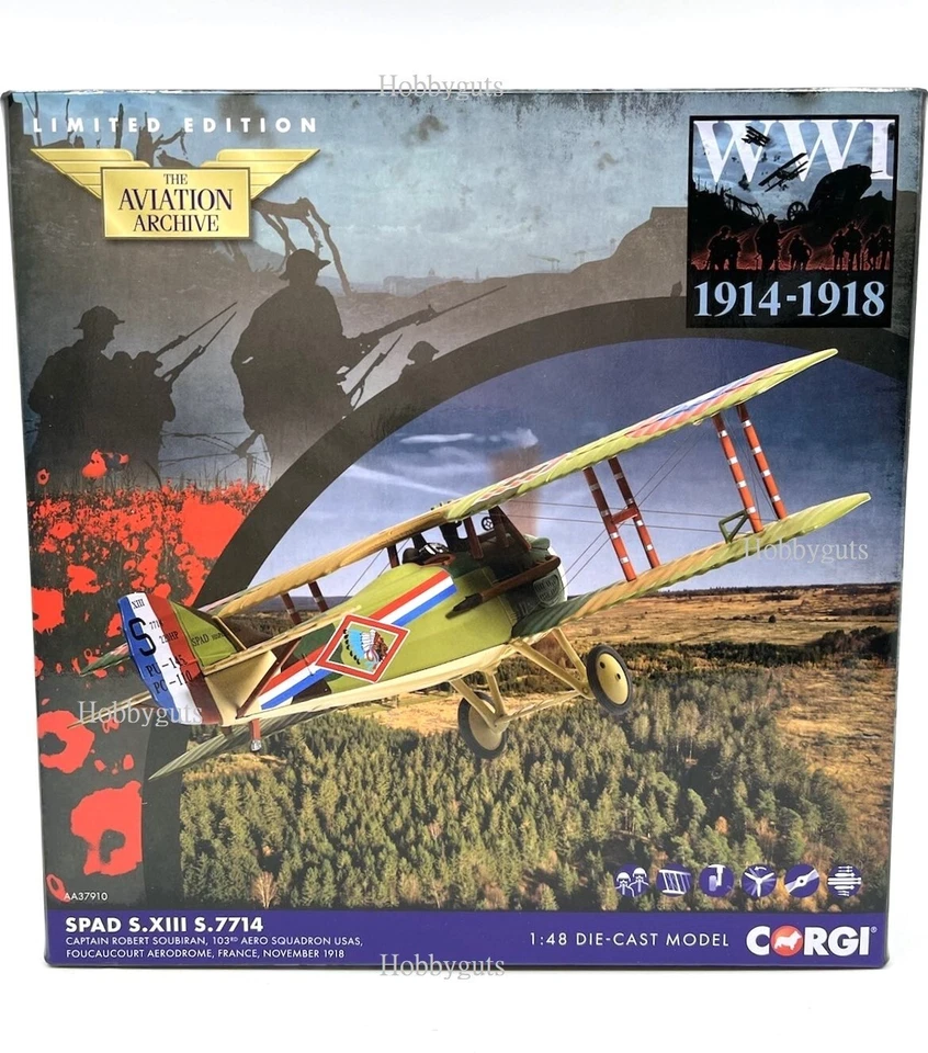 Corgi AA37910, SPAD S.XIII, S.7714, Captain Robert Soubiran, 1:48 - Image 2 of 4