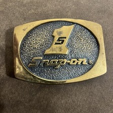 Vintage Solid Brass Snap-On Tools Belt Buckle BTS SPP-557 Made in USA