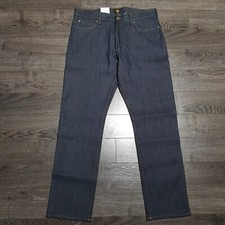 LEE Selvedge Dark Raw Denim Blue Jeans Mens 34x34 Regular Straight Red Line