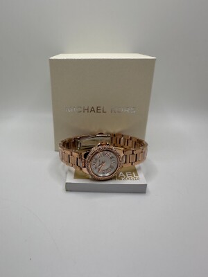 Michael Kors Camille MK3253 Womens Rose Gold Tone White Dial Analog Wristwatch