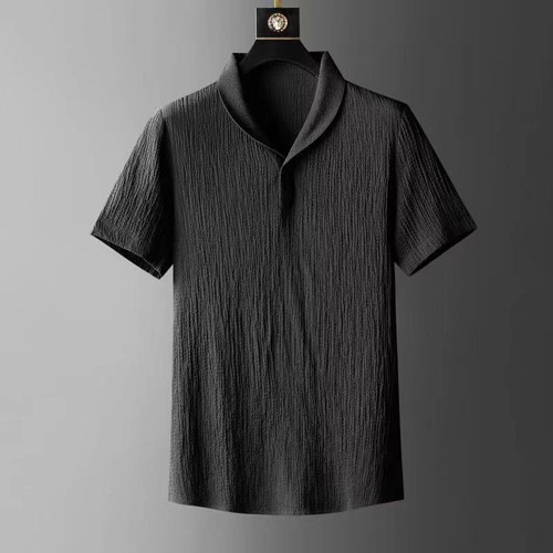 Summer Men's Spring Short Sleeve Casual Suit Slim Two-piece Set Drawstring Pants - Picture 3 of 26