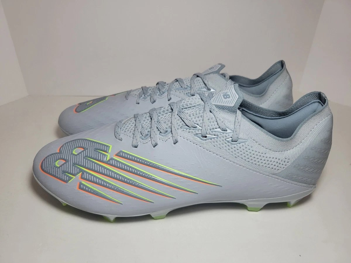 Men New Balance Furon V6 Leather Pro FG Soccer Cleat Grey/Lime