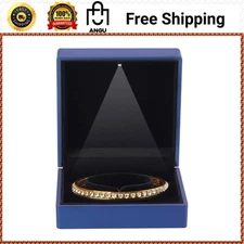 Luxury LED Light Bracelet Gift Box, Velvet Jewelry Bangle Box Storage Case Organ