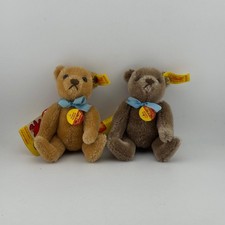 Steiff Original Teddy 5" Vintage Jointed Mohair Teddy Bear 0202/14 Lot of 2