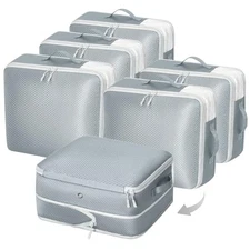  Clothes Storage Bag 6 Pack, 19L Compression Storage Bags for 19L x 6 Pack Gray