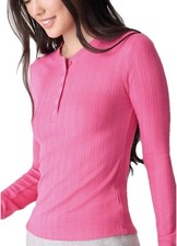 NWT PJ Salvage Fuchsia Back To Basics Pointelle Lounge Top Pajama Shirt