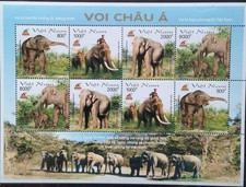 Vietnam 2003 Elefanten Mi 2x 3304/07** Block 8v