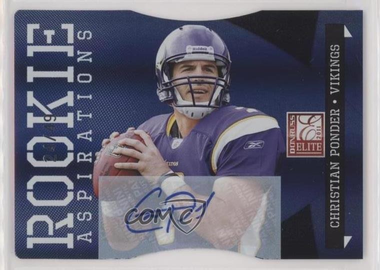 2011 Donruss Elite 24/49 Christian Ponder #119 Rookie Auto RC 0s3
