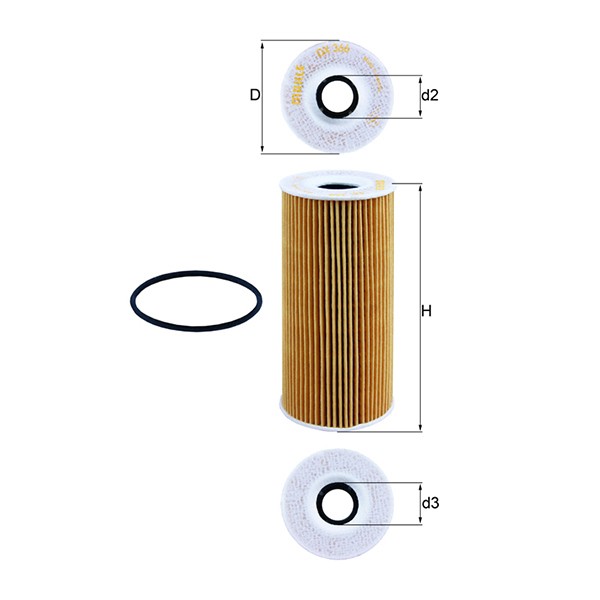 OX 366D Oil Filter Fits Porsche Cayman Boxster Spyder 718 Boxster Spyder Mahle