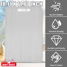 304 Stainless Steel Cutting Board Double-Sided Cutting Boards Kitchen Camping US