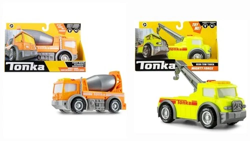 Tonka Mighty Force 8" Truck 2pk: Concrete Mixing & NEON Tow, Lights & Sounds 🆕