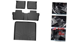 Black Cargo Liner Floor Mats Cargo Mats - 2 Rows - Black Compatible