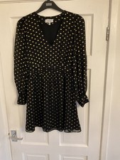 & Other Stories dress size UK8 A-Line - Midi - black with gold spots