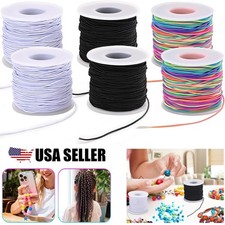 1-6Rolls Elastic string for Bracelets,Necklace,Beading and Sewing 1mm Round USA