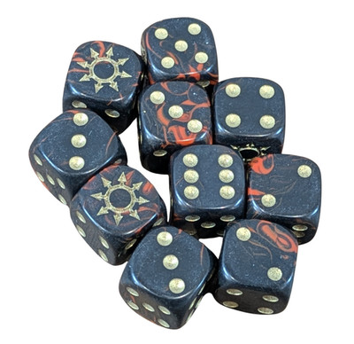 Chaos Star D6 Würfel Set 16mm sechsseitig Pipped Warhammer 40k Wargaming Khorne Die