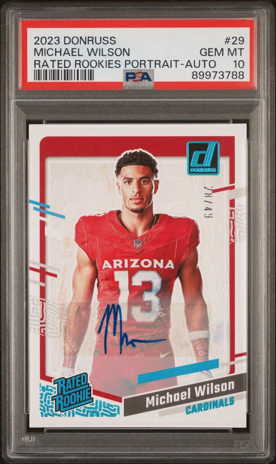 Michael Wilson Panini Donruss Rated Rookies Portrait #29 Autograph